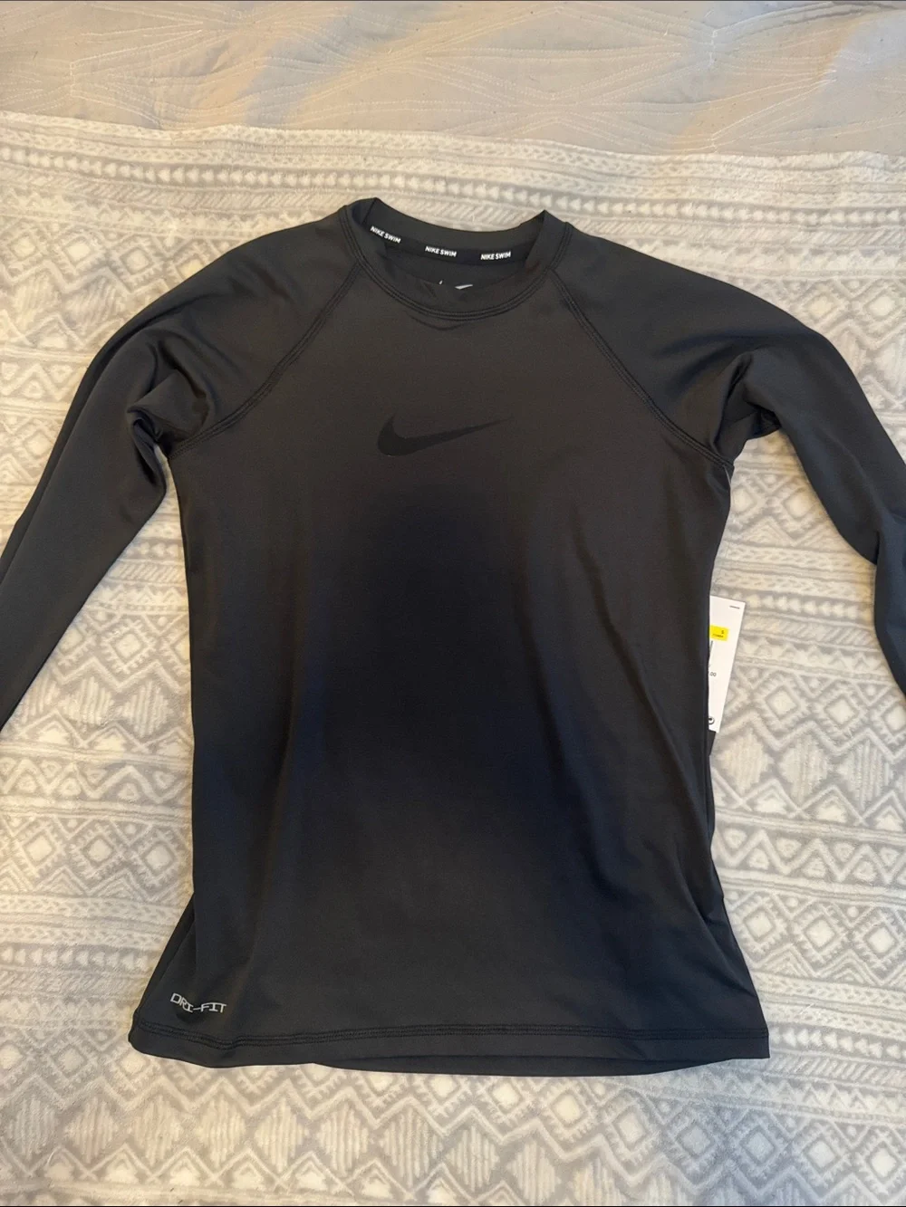 Nike Black Long Sleeve Training Top with Subtle Swoosh